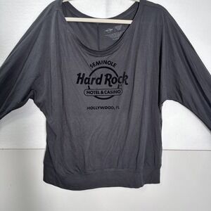 HARD ROCK CAFÉ  Seminole Hotel And Casino Gray Long Sleeve T-Shirt Womens XXL